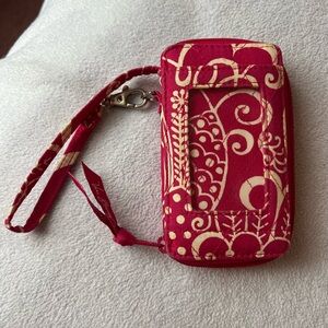 Vera Bradley Hot Pink and White Phone Wristlet